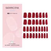Dashing Diva Glaze Ruby Red Apple strips close-up shows rich color for lasting manicure.
