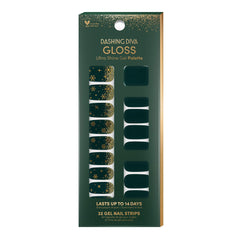 Dashing Diva Gloss nail strips forest green deck the halls offer a long-lasting finish.