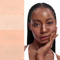 Dasique Mood Cheek 01 swatch close-up with four blendable shades