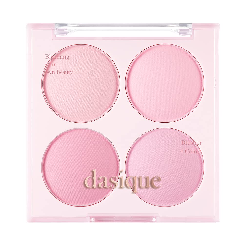Dasique Blending Mood Cheek 08 Blueberry Sorbet front view shows four blendable shades for natural warmth.