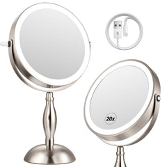 DASLAVA 20x magnifying mirror with light for precise makeup detailing