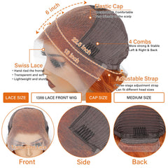 Daules ginger body-wave hair close-up showing soft texture and natural shine.