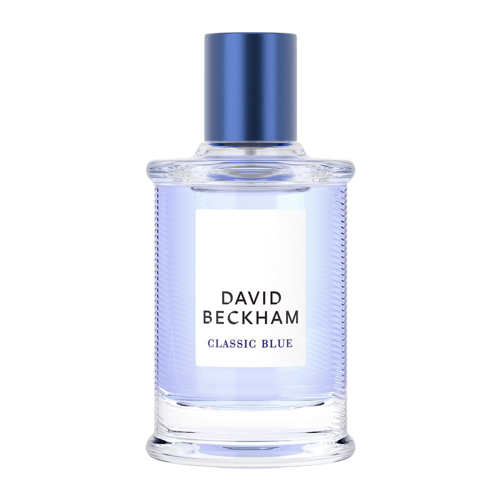 David Beckham Classic Blue bottle front view for everyday fresh fragrance.