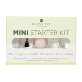 Dazzle Dry complete starter kit nail prep demonstrates a smooth base for lasting adhesion.