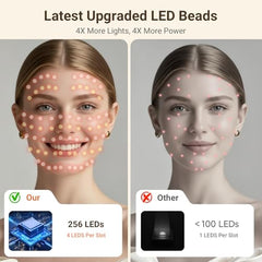 DCBBD LED Face Mask LED beads closeup emphasizes high‑energy coverage.
