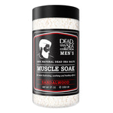 Dead Sea Collection bath salts sandalwood oil bottle for post-workout calm.