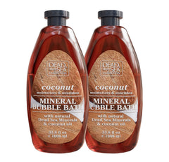 Dead Sea Collection coconut bubble bath bottle with rich foam for spa-like cleansing.