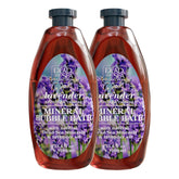 Dead Sea Collection lavender two-pack bottle setup for home spa relaxation.