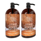 Dead Sea Collection Coconut Body Wash pack setup with two pumps for easy use