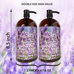 Dead Sea Collection Lavender Body Wash label details highlighting mineral-rich formula and lavender oil