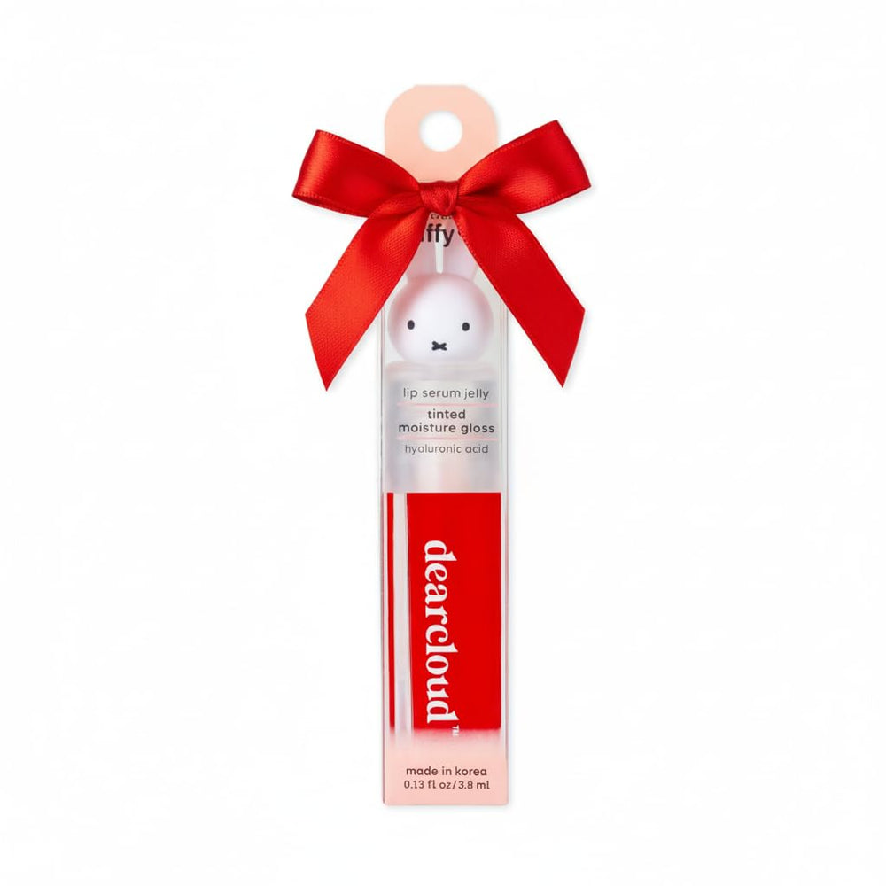 Dearcloud Miffy Lip Serum Jelly tube applying for hydration and shine