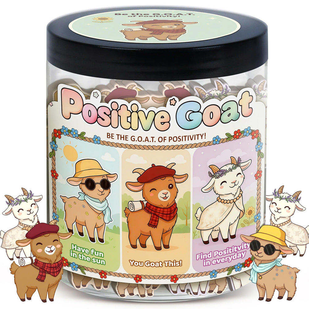 DEARMINE Positive Goat Jar on a shelf for daily mood lift