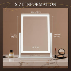 DECADENCE vanity mirror detachable 10x magnifier enables close-up detail checks