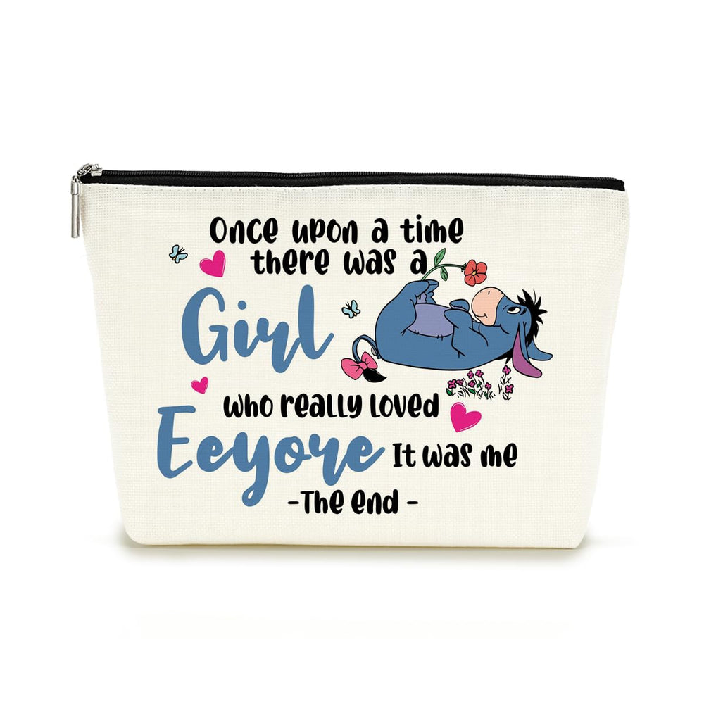 Decohim cartoon donkey makeup bag front view ideal for travel organization.