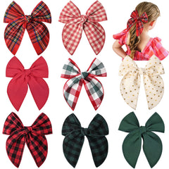 DEEKA dark green bow clip adds festive appeal and secure hold for toddler hair