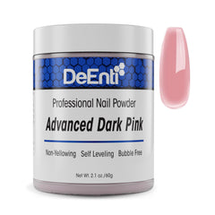 DeEnti Acrylic Nail Powder dark pink 2oz packaging offers bubble-free salon results