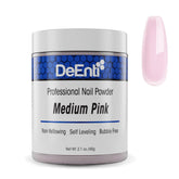 DeEnti Acrylic Nail Powder 2oz packaging highlights quality bubble-free base