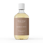 Deep Steep Bubble Bath Brown Sugar Vanilla bottle showing nourishing oils for soft skin.