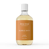 Deep Steep Honey Blossom bubble bath bottle showing gentle skin-softening bath experience