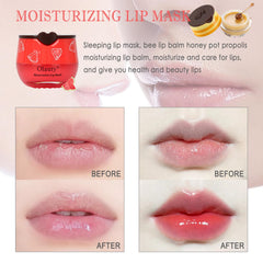 Deepmind Bee Lip Balm on lips delivers instant hydration and smooth appearance.