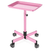 DEER BEAUTY salon tray wheels pink front view for easy mobile service