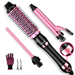 DeeWaves upgraded thermal brush with LED display for precise heat control during styling.
