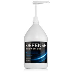 Defense Soap Body Wash gallon bottle front view showing vegan formula for sensitive skin.