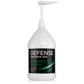 Defense Soap Peppermint Body Wash bottle pour showcases rich lather for refreshing cleansing