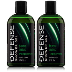 Defense Soap Peppermint Tea Tree Body Wash bottle front for refreshing cleanse.