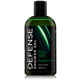 Defense Soap Peppermint Tea Tree Body Wash front label shows natural ingredients for refreshing cleanse.