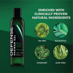 Defense Soap Peppermint Tea Tree lather close-up – rich cleansing action.