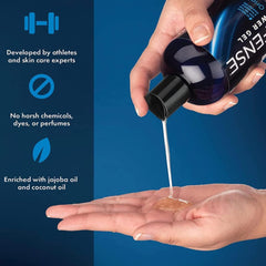 Defense Soap Tea Tree Body Wash pump demonstrates mess-free daily use