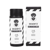 DEGENTZ King-Sized Hair Powder bottle shows mess-free application for quick styling.