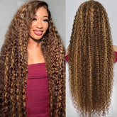 DegHyth highlight ombre lace-front wig in honey blonde for natural hairline