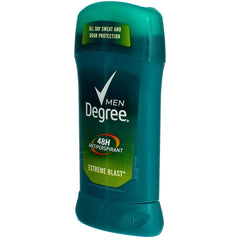 Degree Men Extreme Blast invisible solid goes on clear underarm.