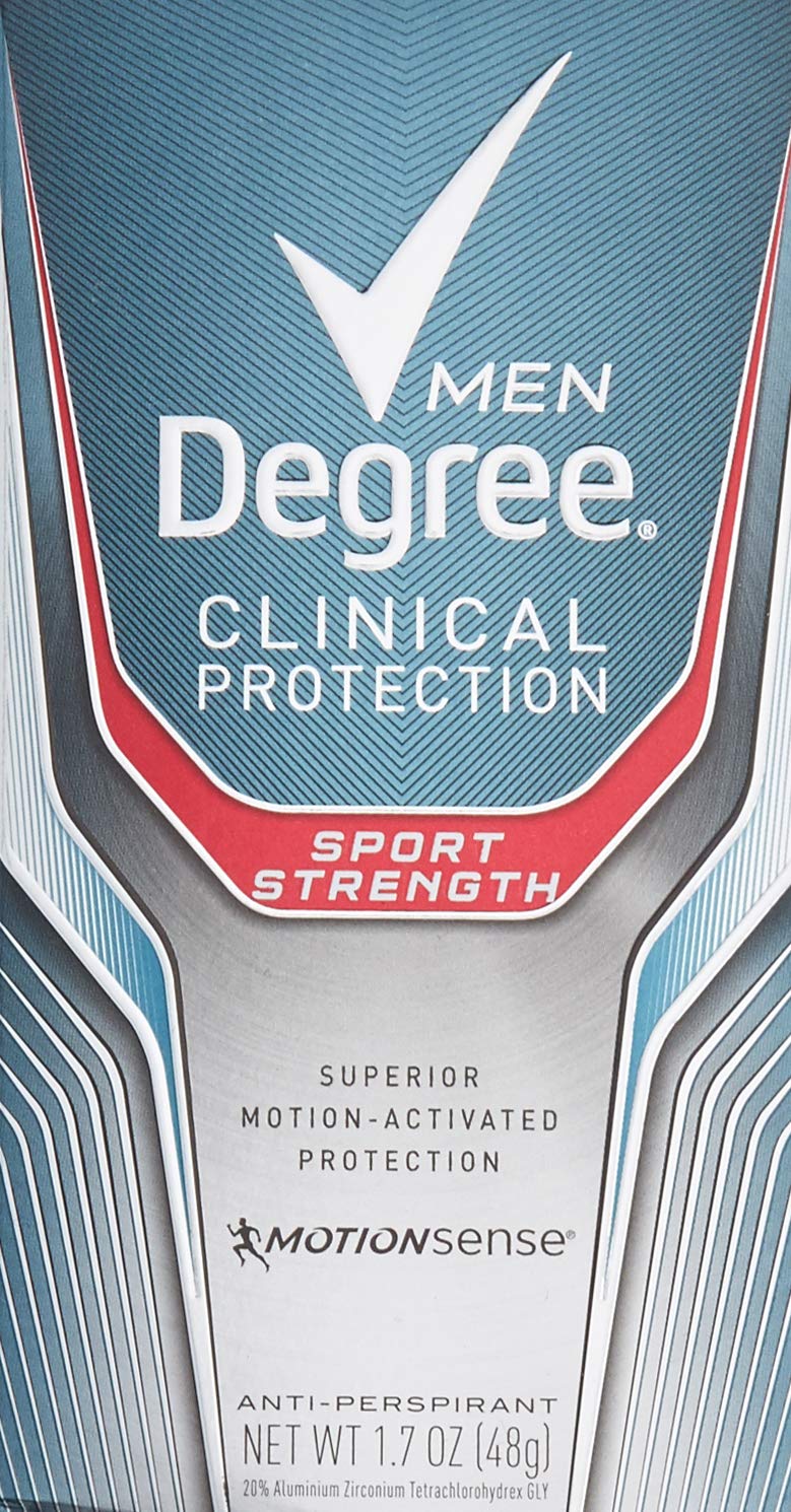 Degree Men Clinical Protection packaging shows a three-pack for daily freshness