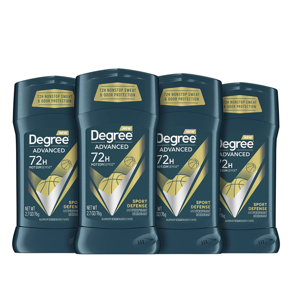 Degree Men Sport Defense stick with bold packaging shows all-day freshness for active days.