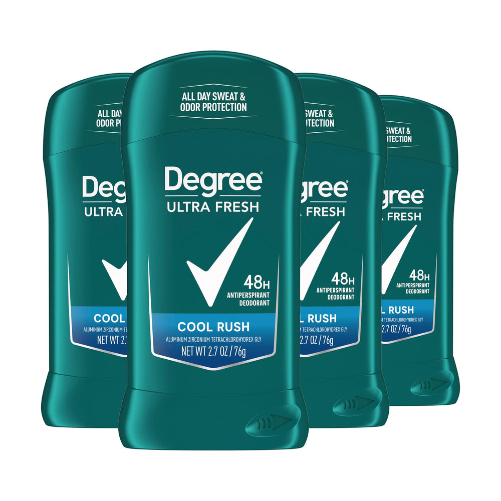 Degree Men Ultra Fresh Cool Rush packaging demonstrates sustainable design for eco-conscious shoppers.