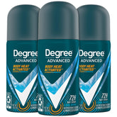 Degree men's travel deodorant 3-pack packaging shows compact protection for on-the-go days.