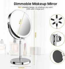 DEIOVWXS lighted makeup mirror with 3-color lights supports versatile lighting scenarios
