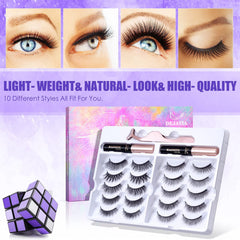 DEJAVIA magnetic eyeliner tubes highlight easy magnetic lash attachment and quick secure hold.