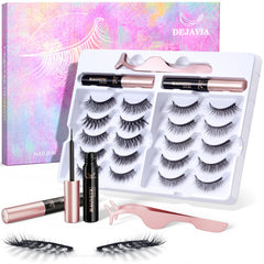 DEJAVIA magnetic lashes 10-pairs pack showcases natural volume for everyday elegance.