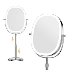 DeLanges makeup mirror with lights demonstrates three color modes for precise makeup.