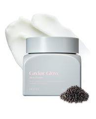Delere Caviar Glow Dewy Cream jar presents a luxurious texture for radiant skin