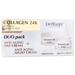 Delfanti Milano Collagen 24K Day Cream jar for daytime radiance and smooth texture.