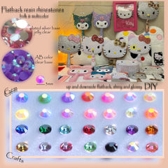 Delgoash mixed-color 3mm rhinestones offer iridescent sparkle.
