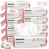 Deluwire 800-count face towels pack showing bulk supply for daily skincare routines.