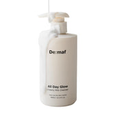 Demaf All Day Glow Creamy Milk Cleanser bottle front, a gentle daily cleanser for sensitive skin.