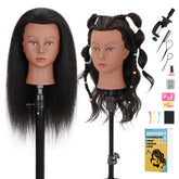 Demides mannequin head with real hair 16-inch for professional styling practice