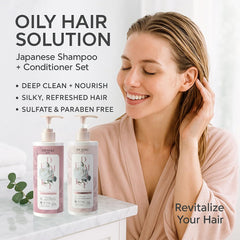 DEMIKI conditioner bottle with rose scent provides smoothing moisture for color treated hair.